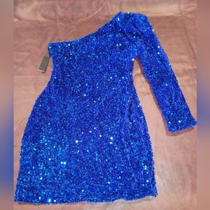 NWT Sequin One Shoulder Dress - Homecoming
